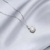 Floating Halo Moissanite Necklace Sterling Silver
