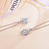 Floral-shaped Topaz Birthstone Necklace Earrings Jewelry Set