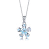 Floral-shaped Topaz Birthstone Necklace Earrings Jewelry Set