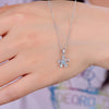 Floral-shaped Topaz Birthstone Necklace Earrings Jewelry Set