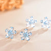 Floral-shaped Topaz Birthstone Necklace Earrings Jewelry Set