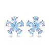 Floral-shaped Topaz Birthstone Necklace Earrings Jewelry Set