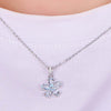 Floral-shaped Topaz Birthstone Necklace Earrings Jewelry Set