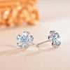 Floral-shaped Topaz Birthstone Necklace Earrings Jewelry Set