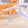 Floral-shaped Topaz Birthstone Necklace Earrings Jewelry Set