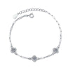 Floral Halo Moissanite Bracelet Sterling Silver