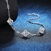 Floral Halo Moissanite Bracelet Sterling Silver
