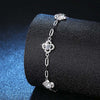 Floral Halo Moissanite Bracelet Sterling Silver