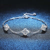 Floral Halo Moissanite Bracelet Sterling Silver