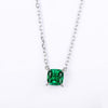Four Prong Basket Emerald Birthstone Necklace Sterling Silver