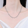 Four Prong Moissanite Tennis Necklace Sterling Silver