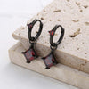 Four Prong Princess Cut Ruby Birthstone Earrings Sterling Silver