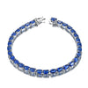 Four Prong Sapphire Birthstone Tennis Bracelet Sterling Silver