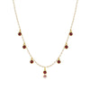 Garnet Birthstone Station Necklace Sterling Silver