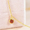 Garnet Birthstone Station Necklace Sterling Silver