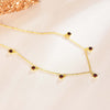 Garnet Birthstone Station Necklace Sterling Silver