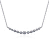 Graduated Curving Moissanite Necklace Sterling Silver