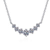 Graduated Curving Moissanite Necklace Sterling Silver