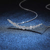 Graduated Curving Moissanite Necklace Sterling Silver