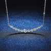 Graduated Curving Moissanite Necklace Sterling Silver