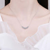 Graduated Curving Moissanite Necklace Sterling Silver