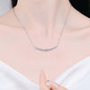 Graduated Curving Moissanite Necklace Sterling Silver