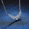 Graduated Curving Moissanite Necklace Sterling Silver