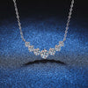 Graduated Curving Moissanite Necklace Sterling Silver