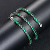 Green Tennis Cuban Chain Hip Hop Necklace