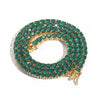 Green Tennis Cuban Chain Hip Hop Necklace