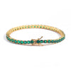 Green Tennis Cuban Chain Hip Hop Necklace