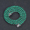 Green Tennis Cuban Chain Hip Hop Necklace