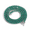 Green Tennis Cuban Chain Hip Hop Necklace