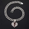 Heart-shaped Pendant Cuban Chain Hip Hop Necklace