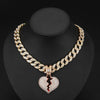 Heart-shaped Pendant Cuban Chain Hip Hop Necklace
