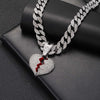 Heart-shaped Pendant Cuban Chain Hip Hop Necklace