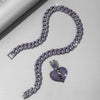 Heart-shaped Pendant Cuban Chain Hip Hop Necklace