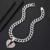 Heart-shaped Pendant Cuban Chain Hip Hop Necklace