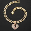 Heart-shaped Pendant Cuban Chain Hip Hop Necklace