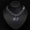 Heart-shaped Pendant Cuban Chain Hip Hop Necklace