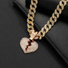 Heart-shaped Pendant Cuban Chain Hip Hop Necklace