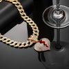 Heart-shaped Pendant Cuban Chain Hip Hop Necklace
