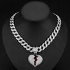 Heart-shaped Pendant Cuban Chain Hip Hop Necklace