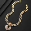 Heart-shaped Pendant Cuban Chain Hip Hop Necklace