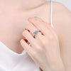 Heart-shaped and Emerald-Cut Moissanite Ring Sterling Silver