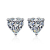 Heart Shape Moissanite Earrings Sterling Silver