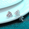 Heart Shape Moissanite Earrings Sterling Silver