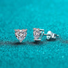 Heart Shape Moissanite Earrings Sterling Silver