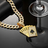 Hip Hop Poker Pendant Cuban Chain Necklaces