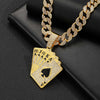 Hip Hop Poker Pendant Cuban Chain Necklaces